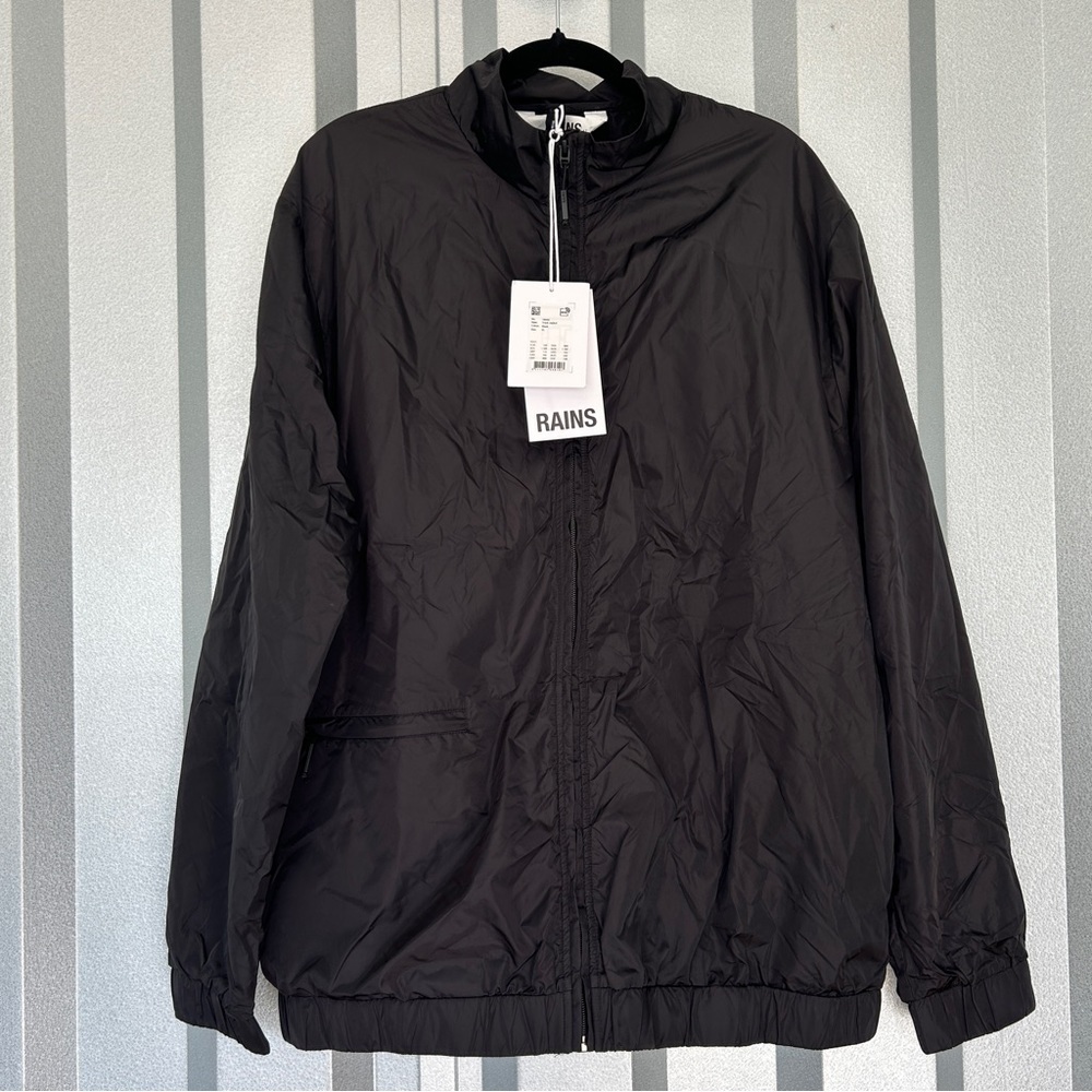 NWT [Rains] Unisex Track Jacket in Black - Picture 6 of 11